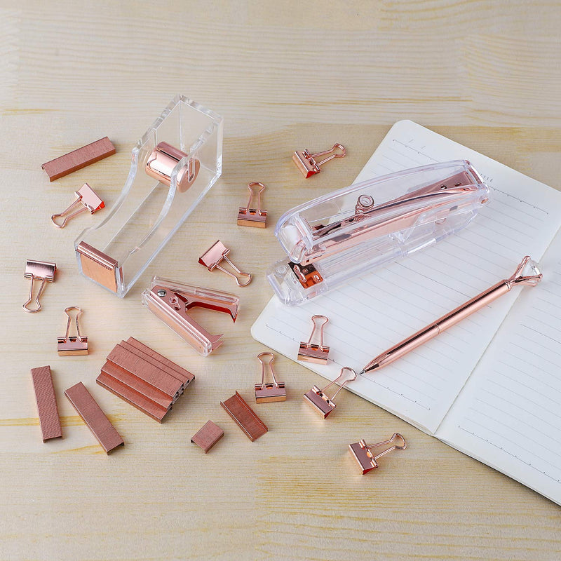 [Australia - AusPower] - KIDMEN Office Tape Dispenser,Transparent Acrylic Tape Dispenser-Rose Gold 