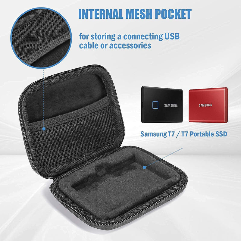 [Australia - AusPower] - ProCase Portable Hard Drive Case Bundle with ProCase Samsung T7/ T7 Touch Portable SSD Hard Carrying Case and 2 Cable Ties 