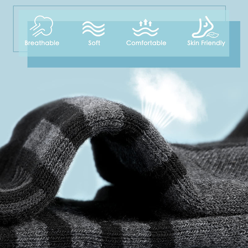 [Australia - AusPower] - Airacker Athletic Socks Sport Running Calf Socks Performance Cushioned Breathable Crew Socks for Men Women(6 Pairs) 6-9 Black 