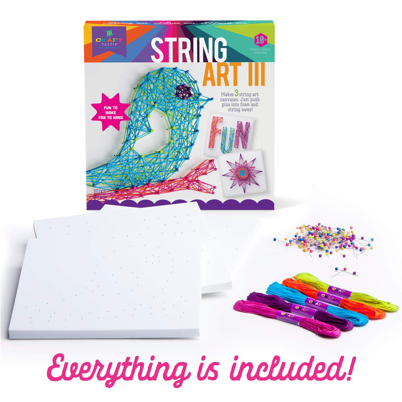 [Australia - AusPower] - Craft-tastic DIY String Art – Craft Kit for Kids – Everything Included For 3 Fun Arts & Crafts Projects – Bird Series DIY String Art: Bird Edition 
