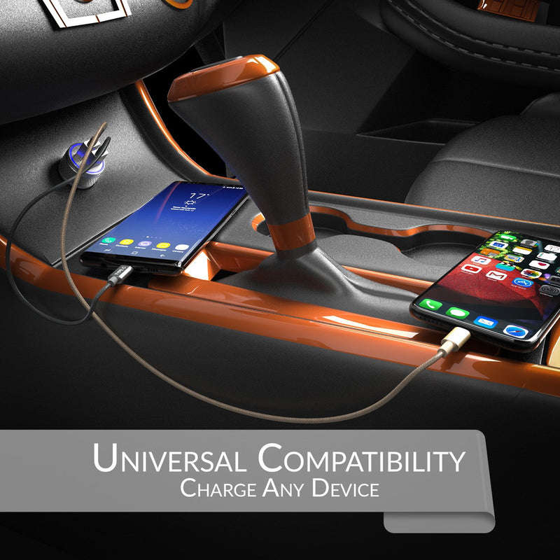 [Australia - AusPower] - Crave DualHub 24W 4.8A 2 Port Dual USB Universal Car Charger, Smart Charge IC Technology - White 