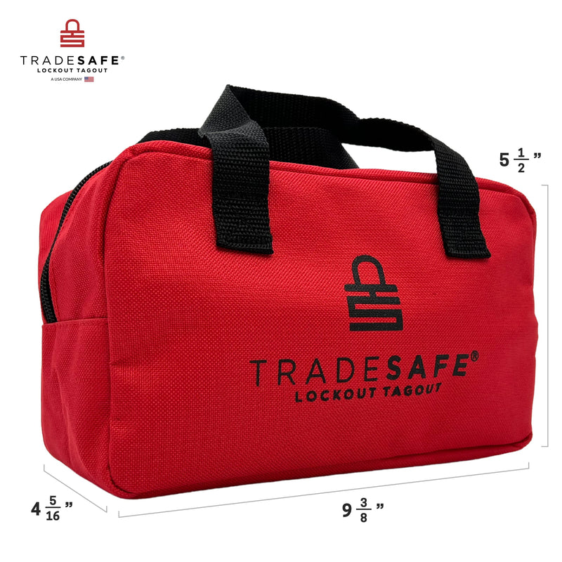 [Australia - AusPower] - TRADESAFE Lockout Bag for Lockout Tagout Devices - Lock Out Bag for Loto Supplies, Wear-Resistant Canvas Material, Easy to Carry Tool Kit Bag with Handles, 9 ?-inch x 5 ½-inch x 4 ????-inch 
