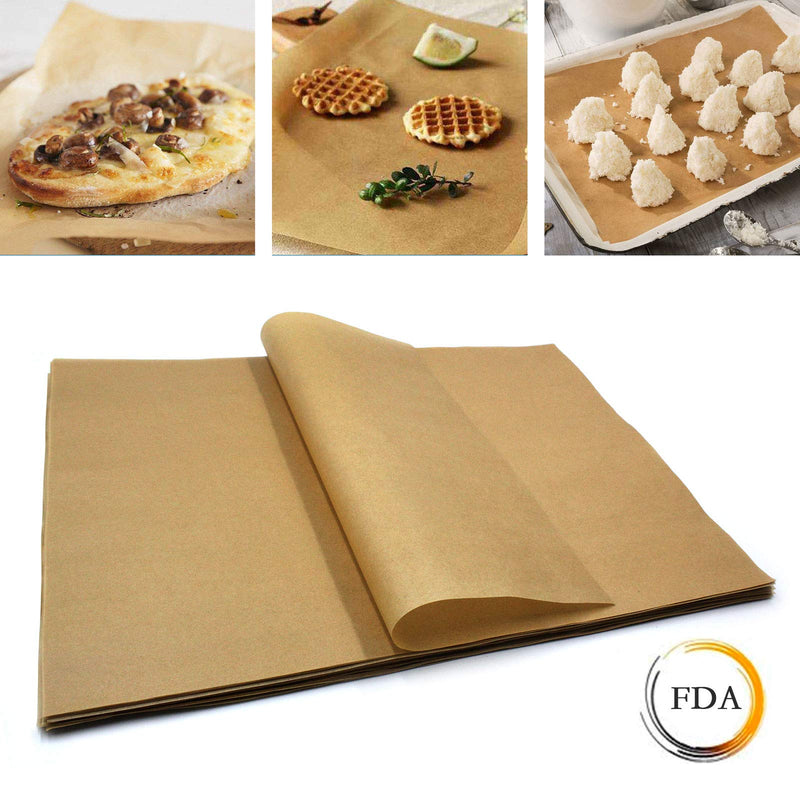 [Australia - AusPower] - Parchment Paper Baking Sheets, 12 x 16 in Non-Stick Precut Baking Parchment for Baking, Cooking, Grilling, Frying and Steaming(Unbleached) - 100pcs 