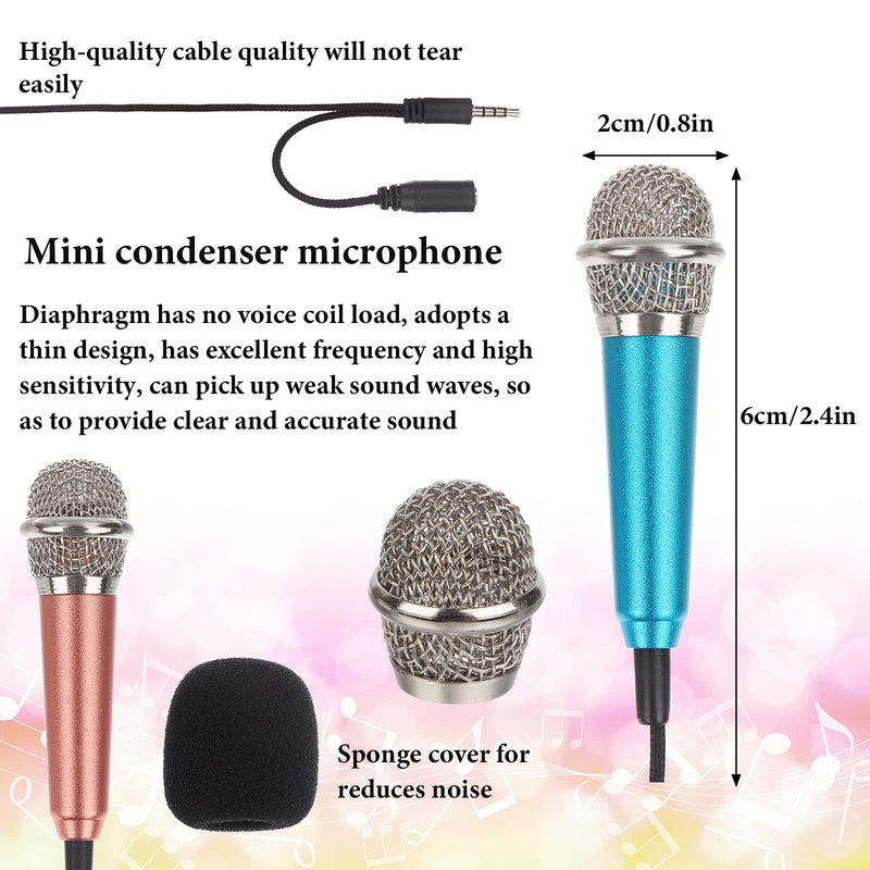 [Australia - AusPower] - 5Pcs Mini Microphone with Omnidirectional Stereo Mic for Voice Recording, Portable Microphone Chatting and Singing on Apple Phone, Android 5 colors 