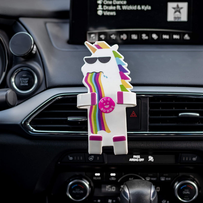 [Australia - AusPower] - Unicorn Hug Buddy Air Vent Car Phone Holder, Adjustable, Universal Fit, Cell Phone Mount Compatible with iPhone, Samsung Galaxy, LG, Google, Nexus 5X, Moto, Black and Other Smartphone 