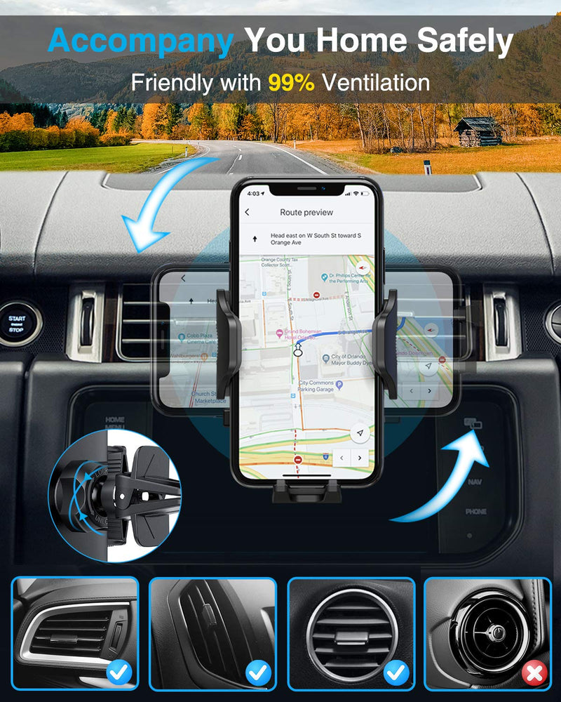 [Australia - AusPower] - [Upgraded] VANMASS Car Vent Phone Holder Mount Compatible for iPhone 13 Pro Max 12 11 X Xr Xs 8 7 Plus Mini Se Android Mobile Cell Smartphone Universal Vehicle Handsfree Easy Clamp Clip Cradle 
