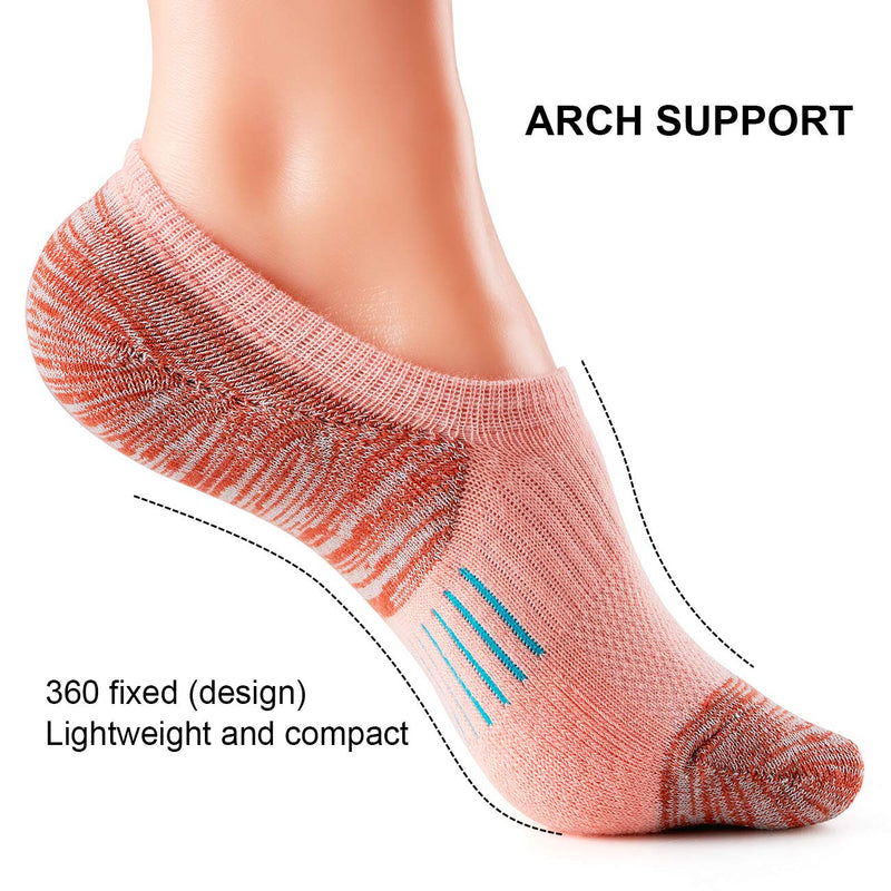 [Australia - AusPower] - Gonii Womens No Show Socks Athletic Ankle Socks Cushioned Running Low Cut 5-8 Pairs 5 Pairs Mood Boosting Colors 