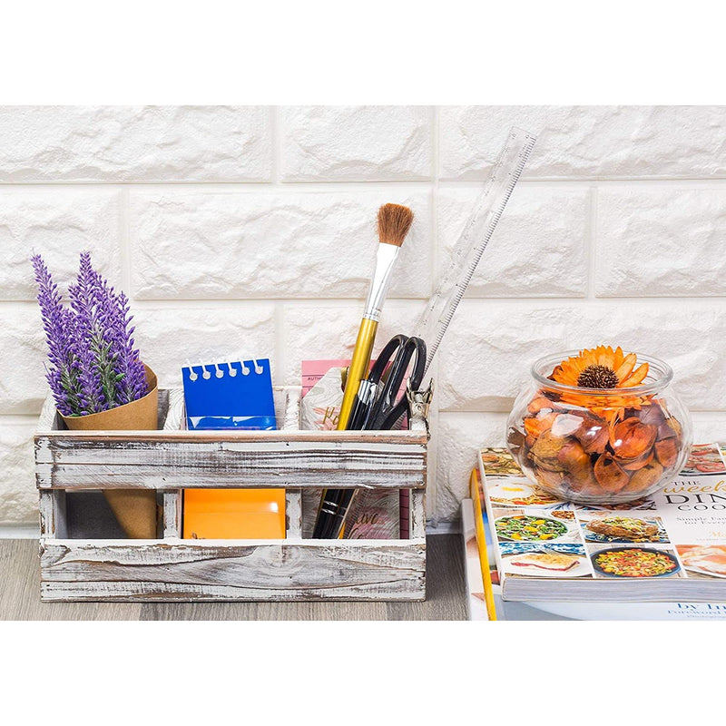 [Australia - AusPower] - Wooden Desk Organizer, Pen and Pencil Holder (9.5 x 4.25 in.) 