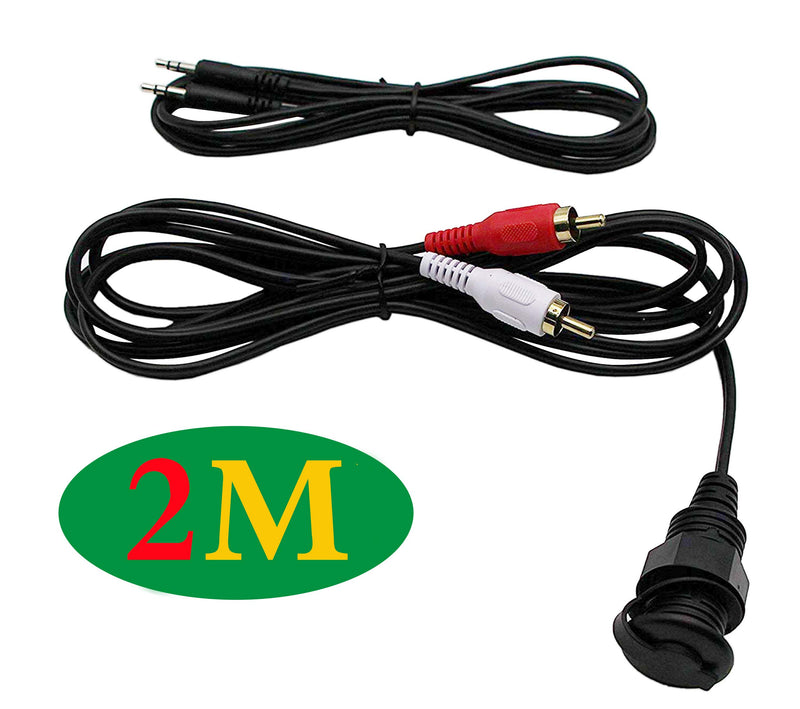 [Australia - AusPower] - 3.5MM AUX Panel Mount Cable - zdyCGTime 3.5mm Extension Mount, Dash Mount, Flush Mount, Panel Mount Cable, for Car, Boat, Motorcycle (2M) 2M 