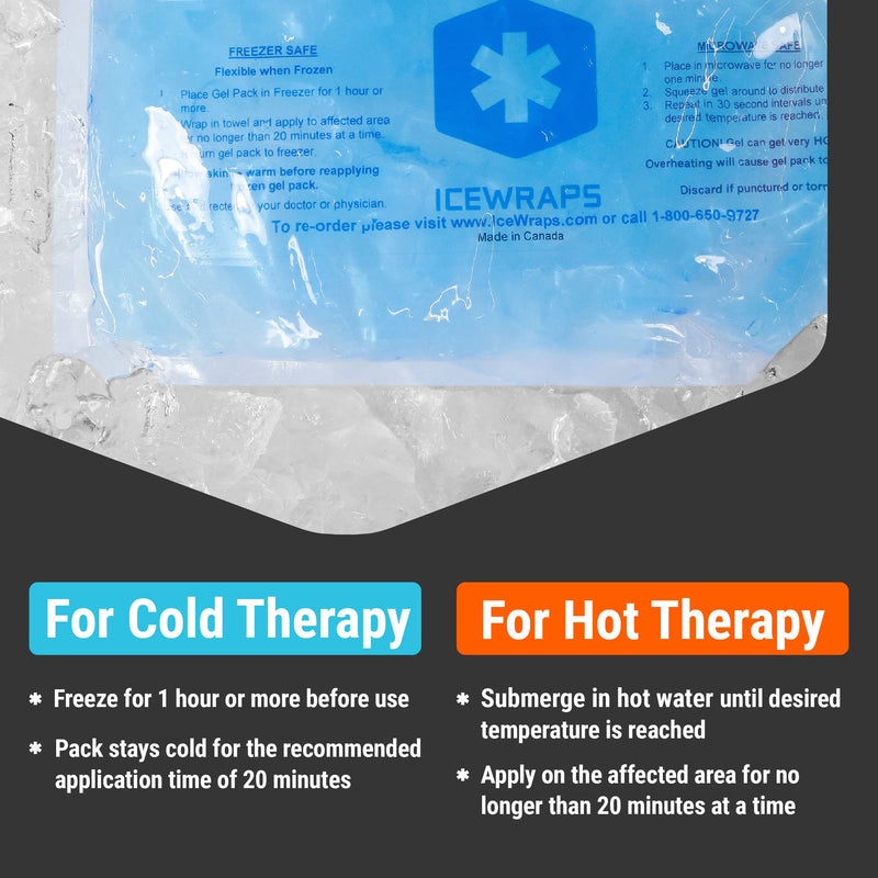 [Australia - AusPower] - ICEWRAPS 5”x7” Gel Ice Packs For Injuries - Reusable | Hot Cold Pack for Injuries, Pain Relief, and Migraines | Soft Ice Pack For Neck, Shoulder, and Knee | Flexible Gel Compress Ice Packs | Pack of 4 