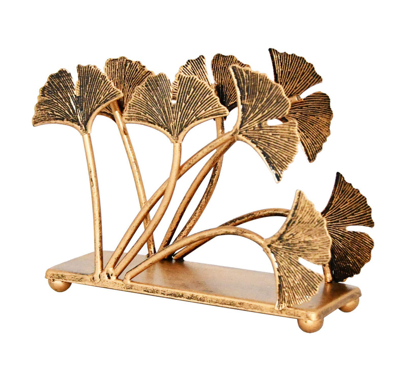 [Australia - AusPower] - OwlGift Modern Ginkgo Leaves Design Napkin Holder for Tables, Metal Paper Napkin Storage for Kitchen, Stylish Paper Towel Dispenser, Mail Letter Sorter Rack, Document File Organizer – Bronze 