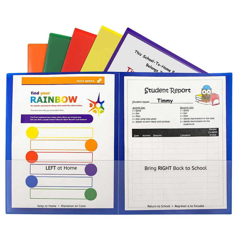 [Australia - AusPower] - C-Line Classroom Connector School-to-Home Folders, Assorted Colors, 6 per Pack (32010) Pack of 6 