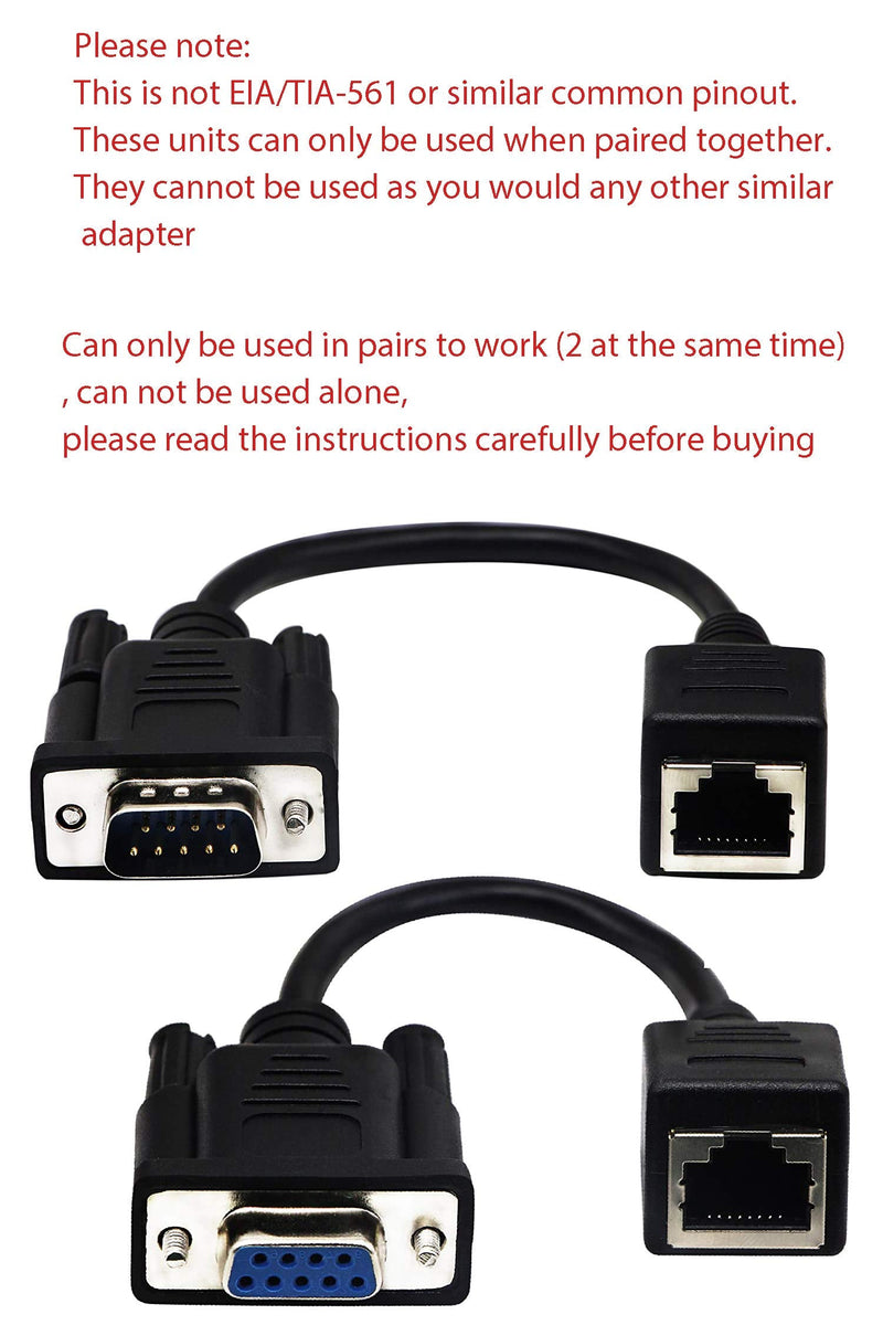 [Australia - AusPower] - zdyCGTime RJ45 to RS232 Cable, DB9 9-Pin Serial Port Female&Male to RJ45 Female Cat5/6 Ethernet LAN Console（15CM/6Inch） 2Pack 