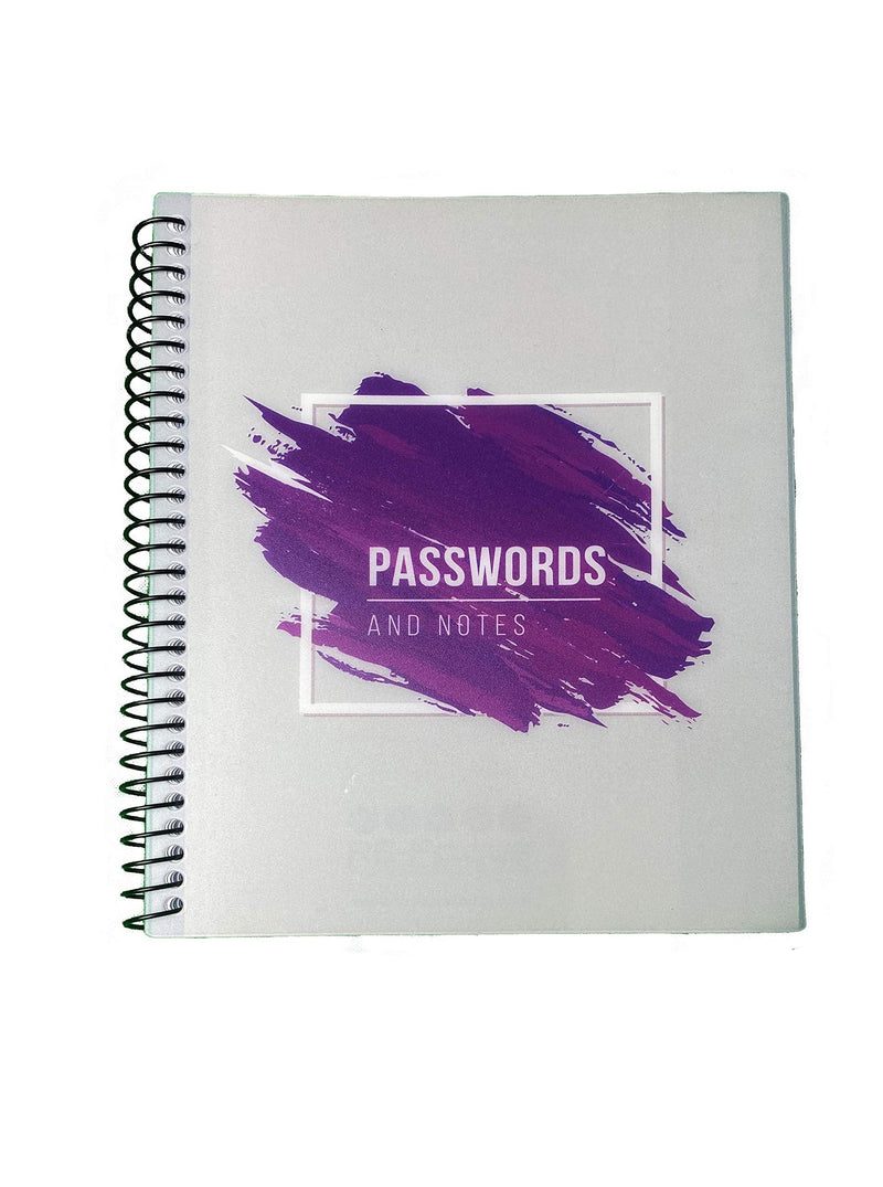 [Australia - AusPower] - RE-FOCUS THE CREATIVE OFFICE, Password Book Keeper, Small, Mini, Purple, Alphabetical Tabs, Spiral Bound, Removable Sheets, Journal Organizer, Includes Website, Address, Username, Password 