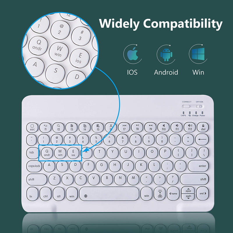 [Australia - AusPower] - Backlit Bluetooth Keyboard, Ultra Portable Slim Wireless Keyboard with 7-Color Backlit, Rechargeable Bluetooth Keyboard Compatible with iOS, Android, Windows System 