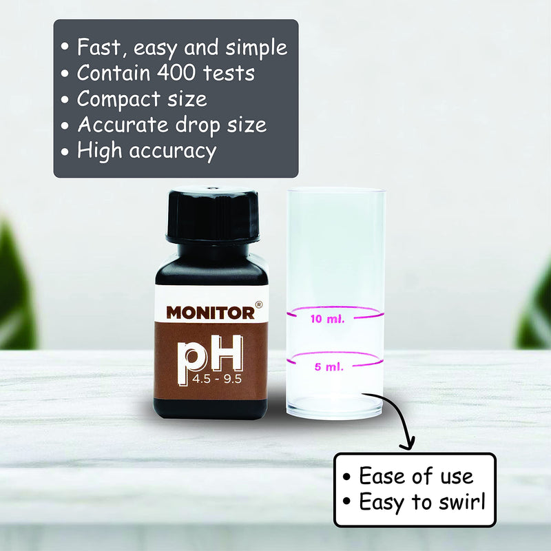 [Australia - AusPower] - Monitor pH 4.5-9.5 Test KIT (400 Tests) - Monitor Aquarium and aquaculture Water Quality 