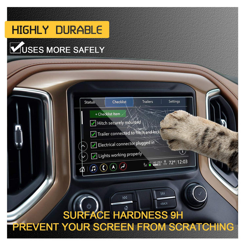 [Australia - AusPower] - RUIYA Fit for 2014-2019 2020 Silverado 1500 2500HD 3500HD Car Navigation Tempered Glass 9H Anti-Scratch and Shock Resistant Touch Screen Protector Car Accessory (8IN) 8IN 