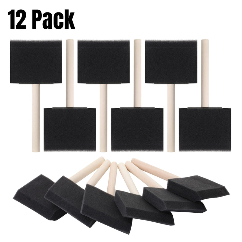 [Australia - AusPower] - Bates- Foam Paint Brushes, 3 Inch, 12 pcs, Foam Brush, Sponge Brush, Sponge Brushes for Painting, Sponge Paint Brush, Foam Brushes for Staining, Paint Sponges, Sponge Paint Brushes for Painting. 