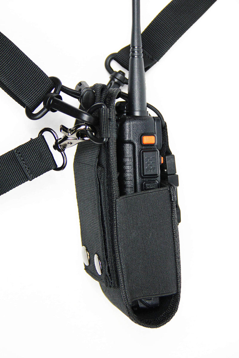 [Australia - AusPower] - X-FIRE® ‘Radio Strap’ Washable Firefighter EMS EMT Shoulder and Duty Belt Holder Combo with Anti-Sway Strap for Portable Tactical APX Two-Way Ham Walkie Talkie Radios Scanner - Fire LE Tactical Rescue 