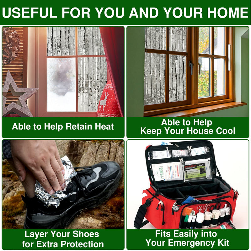[Australia - AusPower] - Emergency Blankets for Survival Gear and Equipment x4, Space Blanket, Mylar Blankets, Thermal Blanket, Foil Blanket Emergency Shelter, Emergency Preparedness Items, Camping Blanket Emergency Supplies 