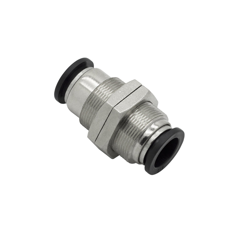 [Australia - AusPower] - PneumaticPlus PMM-1/2 Push to Connect Tube Fitting, Bulkhead Union - 1/2" Tube OD x 1/2" Tube OD (5 per Pack) 