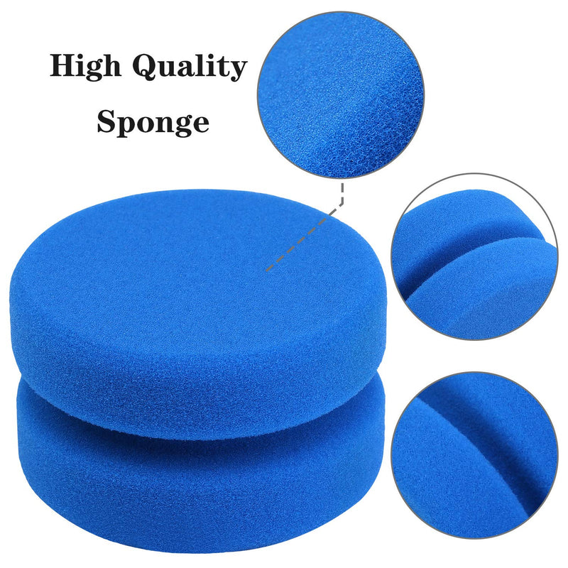 [Australia - AusPower] - Aodaer 6 Pack Sponge Applicator Paint Sponge Applicator Blue Paint Detail Sponge Used for Art Crafts or Car Waxing with Mesh Hanging Storage Bag, Blue Round 3.1 Inches 