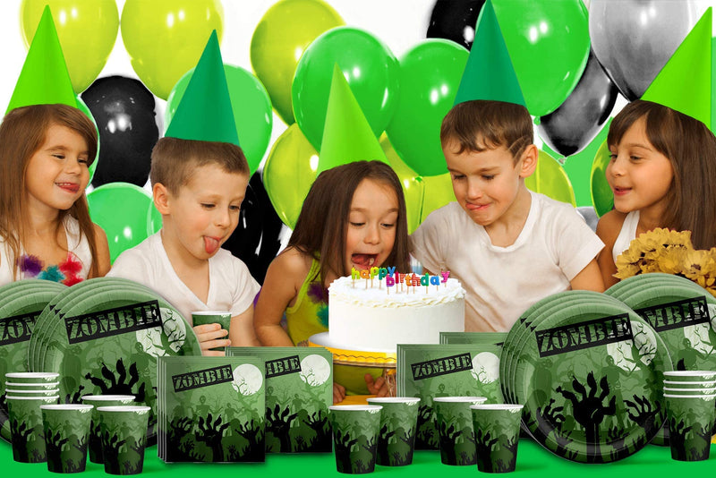 [Australia - AusPower] - Zombie Birthday Party Supplies Set Plates Napkins Cups Tableware Kit for 16 