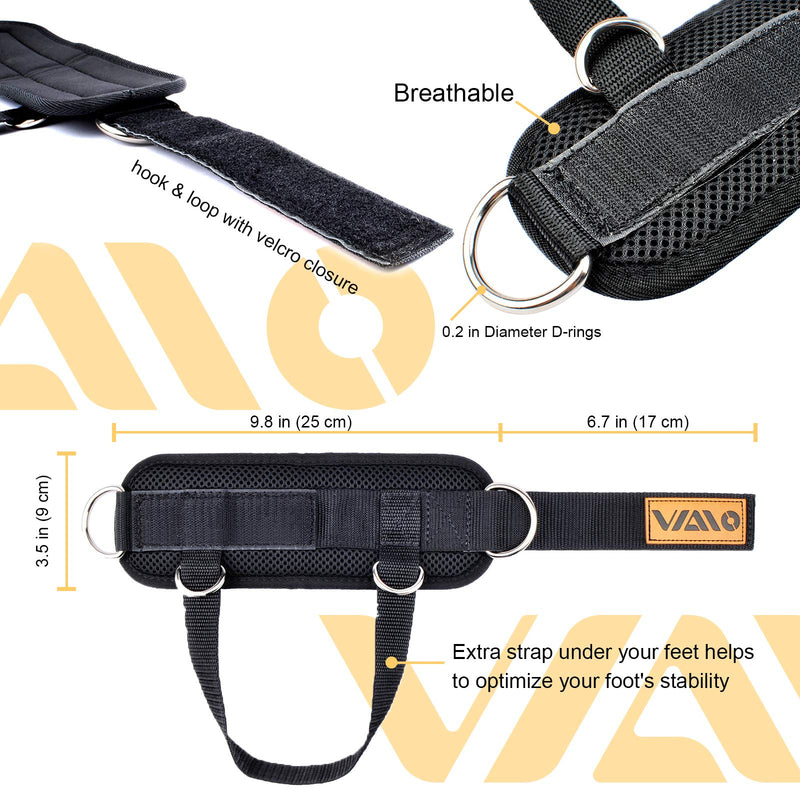 [Australia - AusPower] - VAIIO Ankle Straps for Cable Machines,Adjustable Comfort fit Neoprene, Reinforce Double D-Ring - Premium Ankle Cuffs to Improve Abdominal Muscles, Lift The Butts, Tone The Legs for Men & Women 