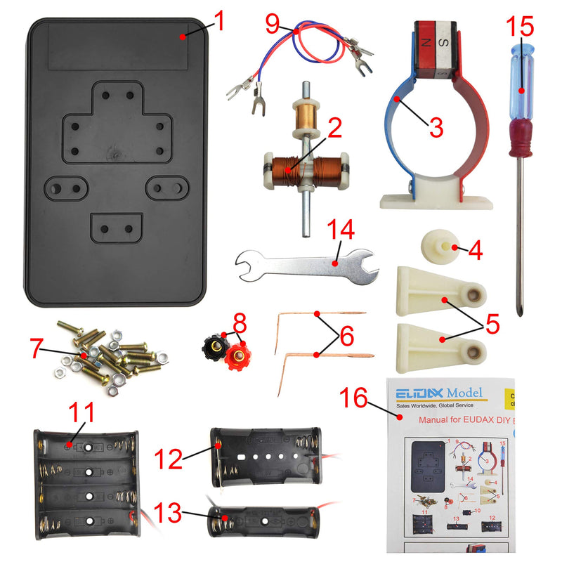 [Australia - AusPower] - EUDAX STEM DIY Simple Electric Motor DC Motors Model Assemble Kit for School Labs Physics Science Educational 