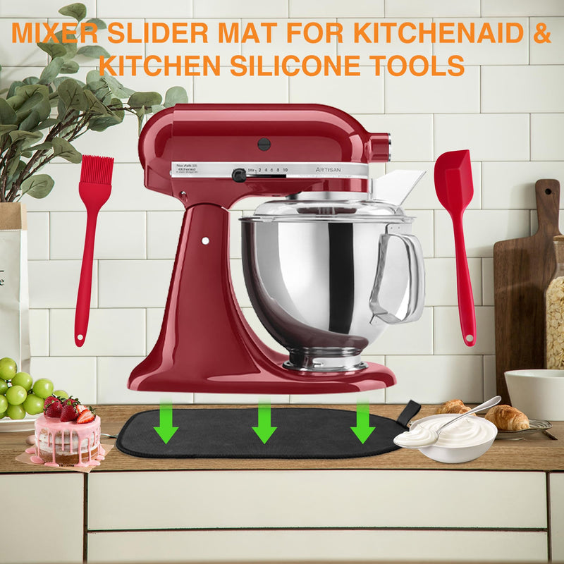 [Australia - AusPower] - Sliding Mat for Kitchenaid Stand Mixer with Rubber Spatula Pastry Brush Slider Mat for KitchenAid 4.5/5 Quart Appliances 4.5/5Quart 