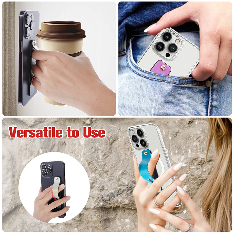 [Australia - AusPower] - Cobee Phone Loop Finger Holders, 5 Pcs Phone Strap Grip Holder Telescopic Cell Phone Stands Universal Silicone Colorful Phone Grip Stand Compatible with Most Smartphones, Tablets(Color Painting) Color Painting 