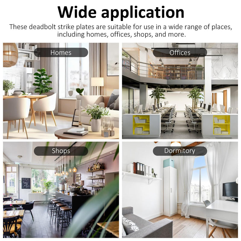 [Australia - AusPower] - Gadpiparty 4pcs Corner Deadbolt Strike Door Strike Plate Metal Full Lip Round Corner Deadbolt Covers Strike Plate Stainless Steel Deadbolt Door Hole Covers 