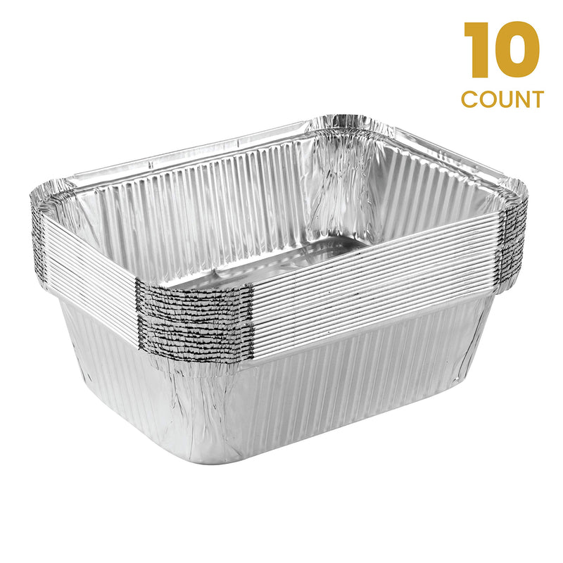 [Australia - AusPower] - Plasticpro Disposable 5 LB Aluminum Takeout Tin Foil Baking Pans 7'' X 10'' X 3'' Inch Bakeware - Cookware Perfect for Baking Cakes,Brownies,Bread, Meatloaf, Lasagna, or Lunchbox, Pack of 10 
