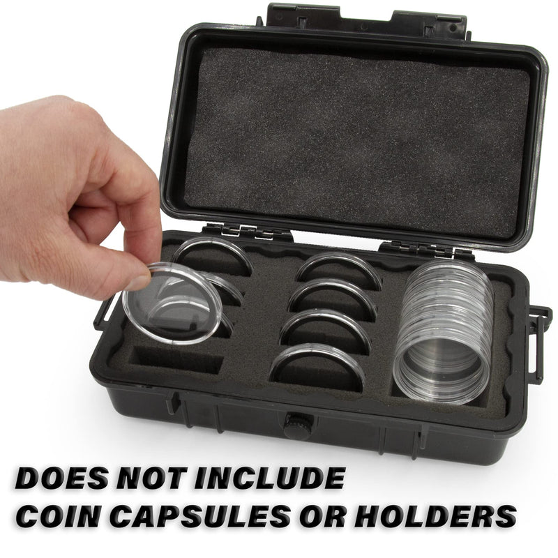 [Australia - AusPower] - CASEMATIX Coin Case Fits 30+ Coin Holder Capsules for Silver Dollar, American Silver Eagle and More Coin Collection Supplies in Customizable Waterproof Airtight Coin Storage Box Foam up to 52mm 