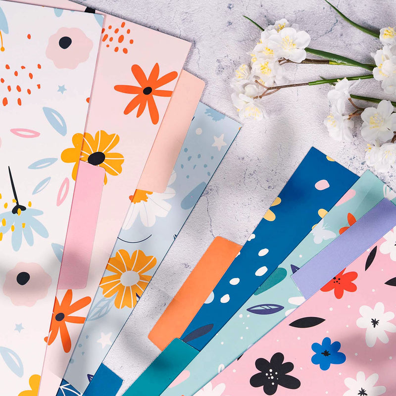 [Australia - AusPower] - Decorative File Folders, 12-Pack Cute Spring Floral File Folders, Letter Size, 6 Designs Spring Florets 