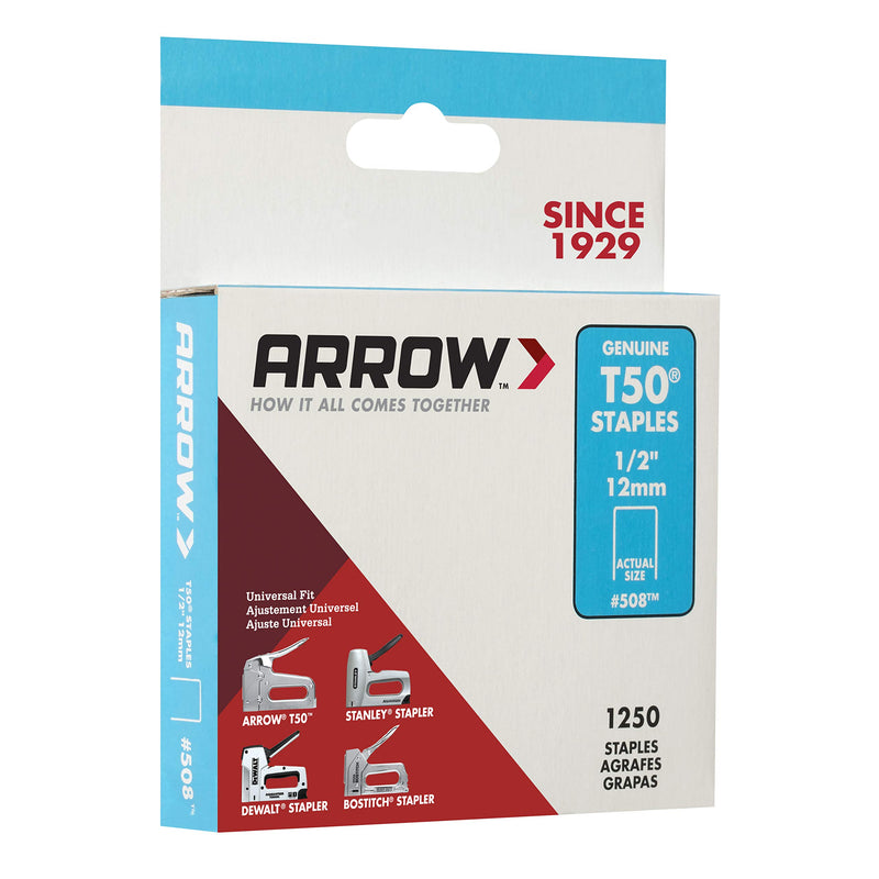 [Australia - AusPower] - ARROW 508 Genuine T50 1/2-Inch Staples, 1,250-Pack 