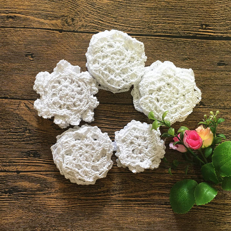 [Australia - AusPower] - MINDPLUS Set of 30 Small Hand Crochet Doilies Cotton Crocheted Lace Doilies Crochet Snowflakes Christmas Ornaments Doilies 2.5-3 Inches White 
