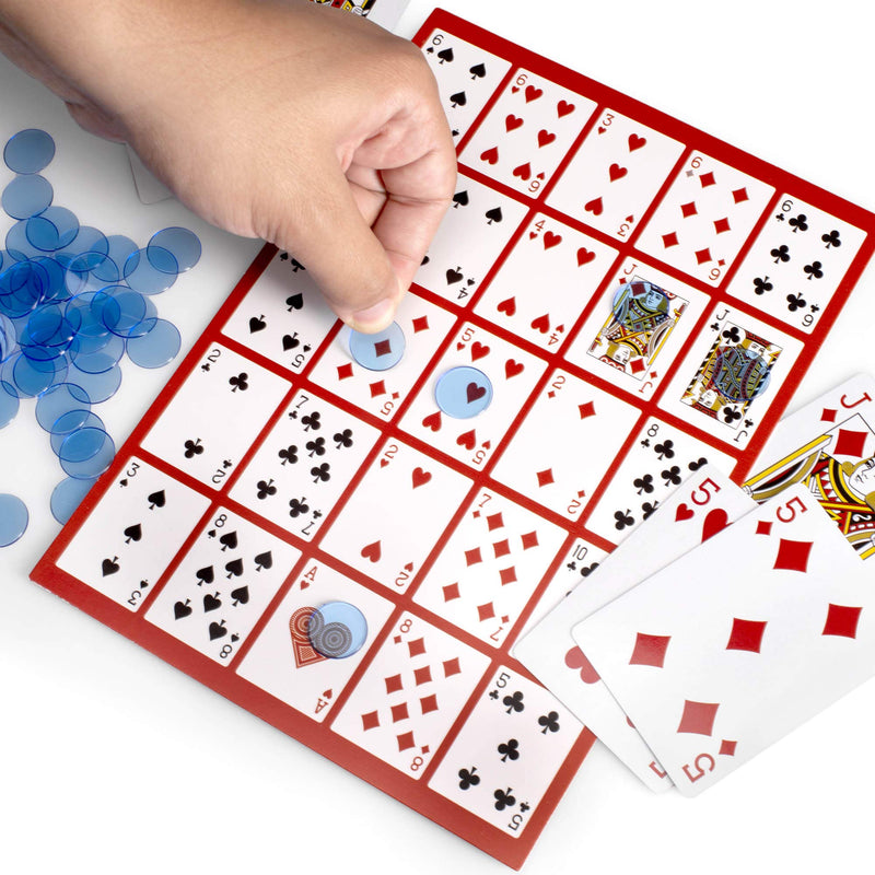[Australia - AusPower] - Poker Keno Game Set with Cards and Chips - Adult Family Casino Board Game Night Gift Includes Deck of Playing Cards, 12 Boards, 200 Bingo Chips 