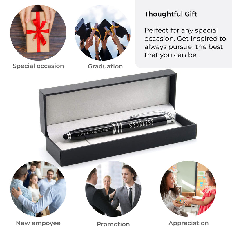 [Australia - AusPower] - Inkstone Success Motivational Business Penlight with Illuminated Writing Tip and Stylus Black - Success 