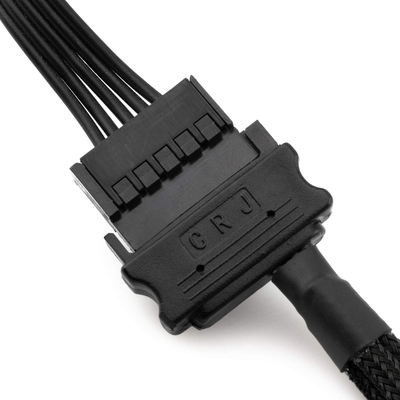 [Australia - AusPower] - CRJ 15-Pin SATA to Four 3-Pin and 4-Pin PWM Sleeved Fan 12V Power Adapter Cable 4 - Four Fan 1 