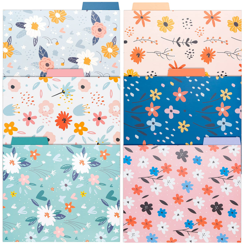 [Australia - AusPower] - Decorative File Folders, 12-Pack Cute Spring Floral File Folders, Letter Size, 6 Designs Spring Florets 