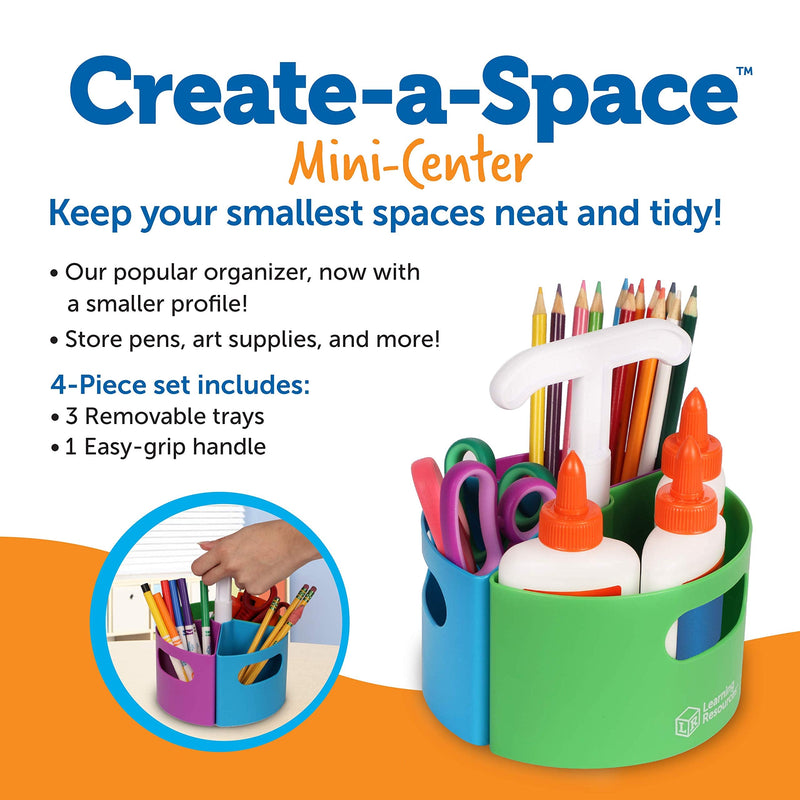 [Australia - AusPower] - Learning Resources Create-a-Space Storage Mini Center, Back to School Resources for Teachers, Classroom Craft Keeper, Maker Space, Small Space Storage, Teacher Organizer, Home School Accessories, 4 Piece Set Create-a-Space Mini 