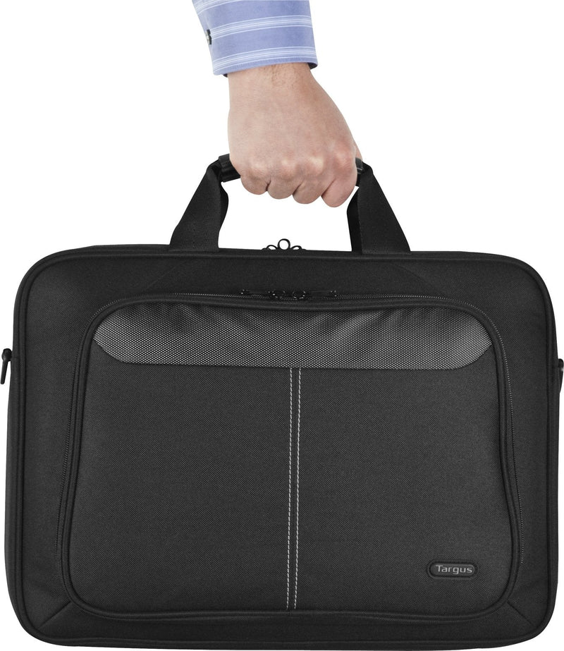 [Australia - AusPower] - Targus Intellect Slim Slipcase Bag with Durable Water-Resistant Nylon, Two Large Exterior Pockets, Removable Shoulder Strap, Protective Sleeve for 12.1-Inch Laptop and Tablet, Black (TBT248US) 12.1 inch 