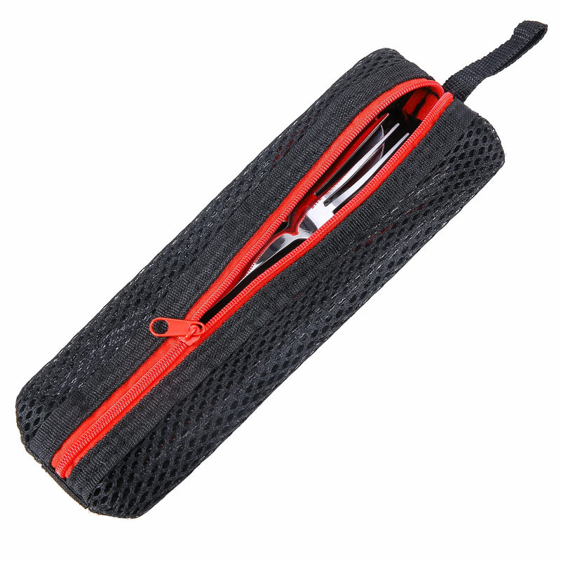 [Australia - AusPower] - Outdoor Camping Mess Kit - 1 to 2 Persons Camping Dishes Includes Cups, Bowls, Dishes, Knives, Forks, Spoons, Etc, Camping Dinnerware Set with Mesh Bag is Easy to Carry Camping Tableware Set 