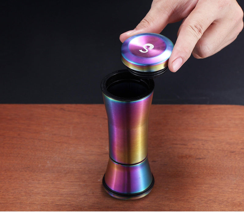 [Australia - AusPower] - Rainbow Salt And Pepper Shakers, Kyraton Titanium Plating Stainless Steel Salt And Pepper Grinders Refillable Pepper Grinder, Pepper Mill, Salt Grinder, Salt Shaker, Salt Pepper Shaker Set of 2 1.pepper.c 