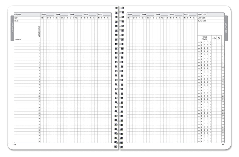 [Australia - AusPower] - BookFactory Teacher’s Planner/Teachers Lesson Planner Notebook/Record Book/Organizer/Calendar/Grades/Seating - 170 Pages - 8.5” X 11” Wire-O (JOU-170-7CW-A(TeacherRecordBook)) 