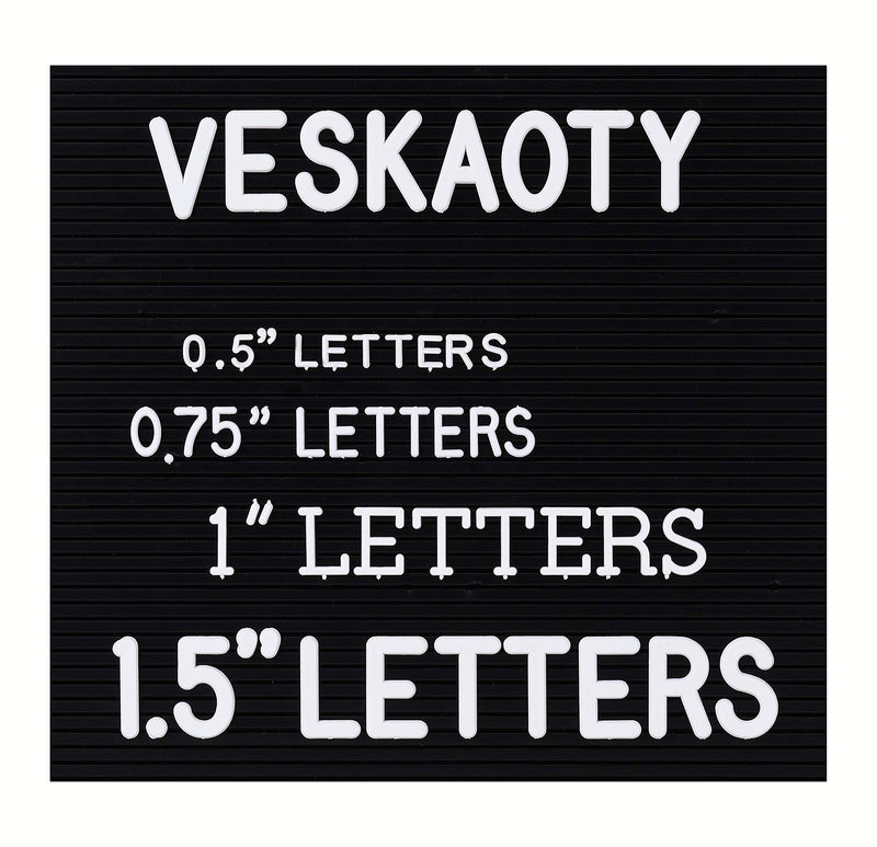 [Australia - AusPower] - Veskaoty 1.5 Inch Letters for Flet Letter Boards,186 Pieces Including Big Letters, Numbers & Symbols for Changeable Plastic Letter Boards, Only Letters (White) 