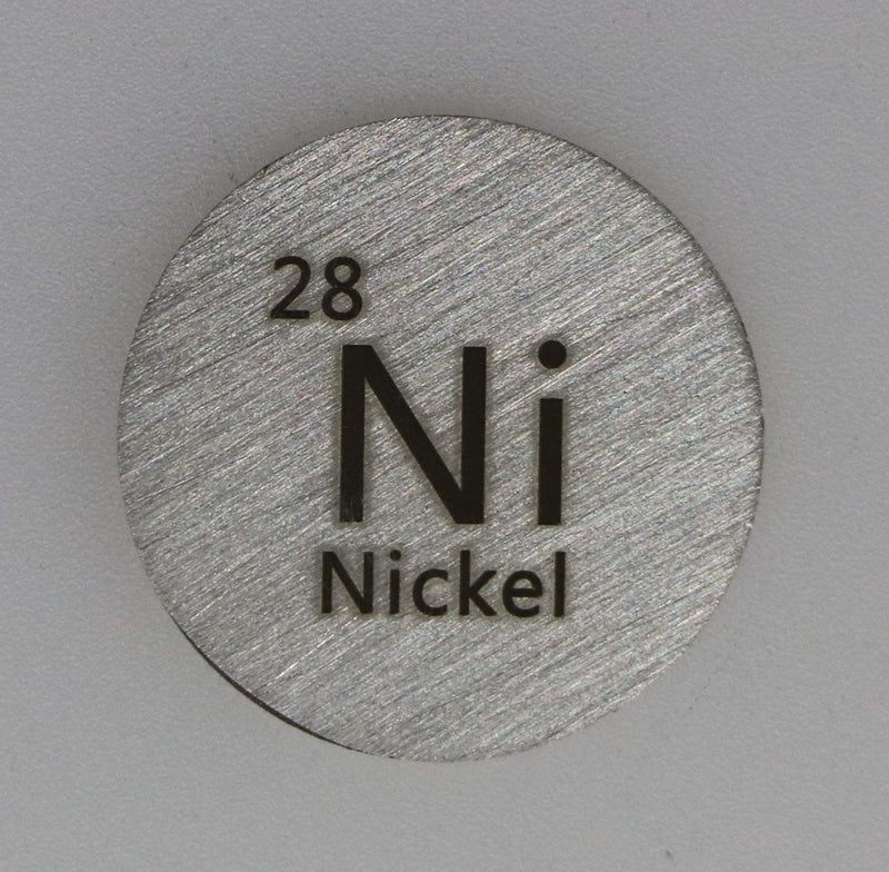 [Australia - AusPower] - Nickel (Ni) 24.26mm Metal Disc 99.9% Pure for Collection or Experiments 