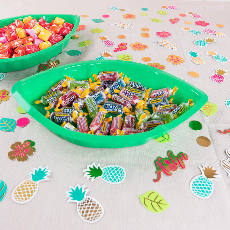 [Australia - AusPower] - Palm Leaf Hawaii Style Food Reusable Snack Tray, Cookies, Chips, Candy Dip for Jungle Island Themed Party Decorations Platter (12 Pack, 11.75" x 8.5" Inches) by Super Z Outlet 