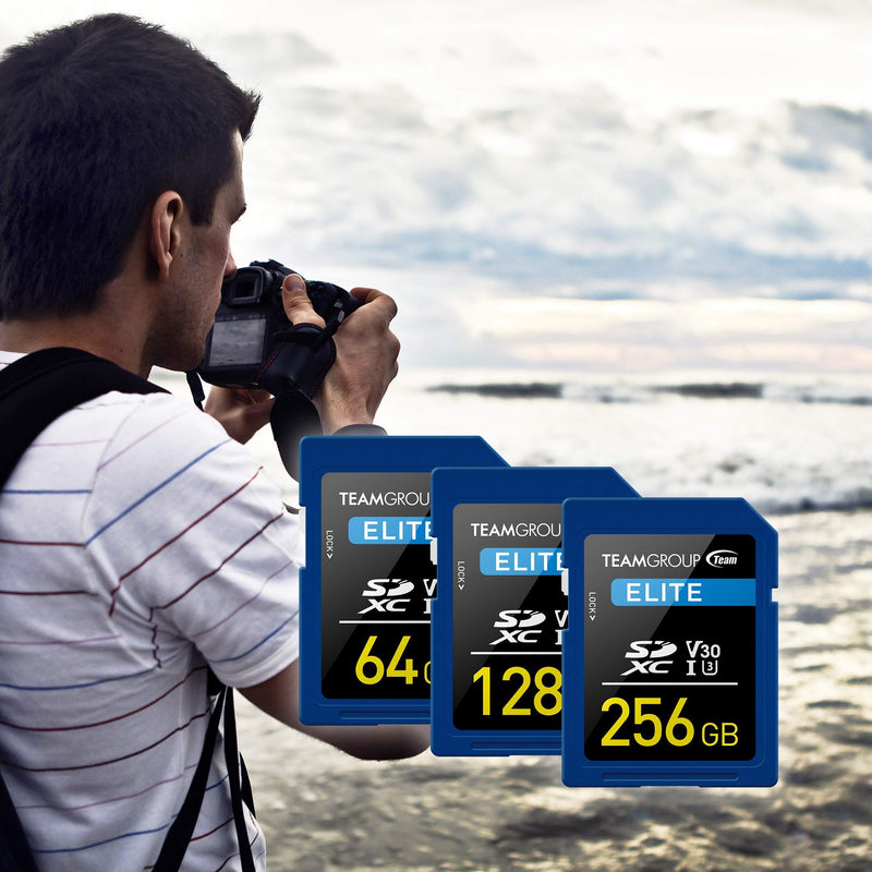 [Australia - AusPower] - TEAMGROUP Elite 256GB UHS-I U3 V30 4K UHD Read Speed up to 90MB/s SDXC Memory Card for Professional Vloggers, Filmmakers, Photographers & Content Curators TESDXC256GIV3001 ELITE U3 V30 